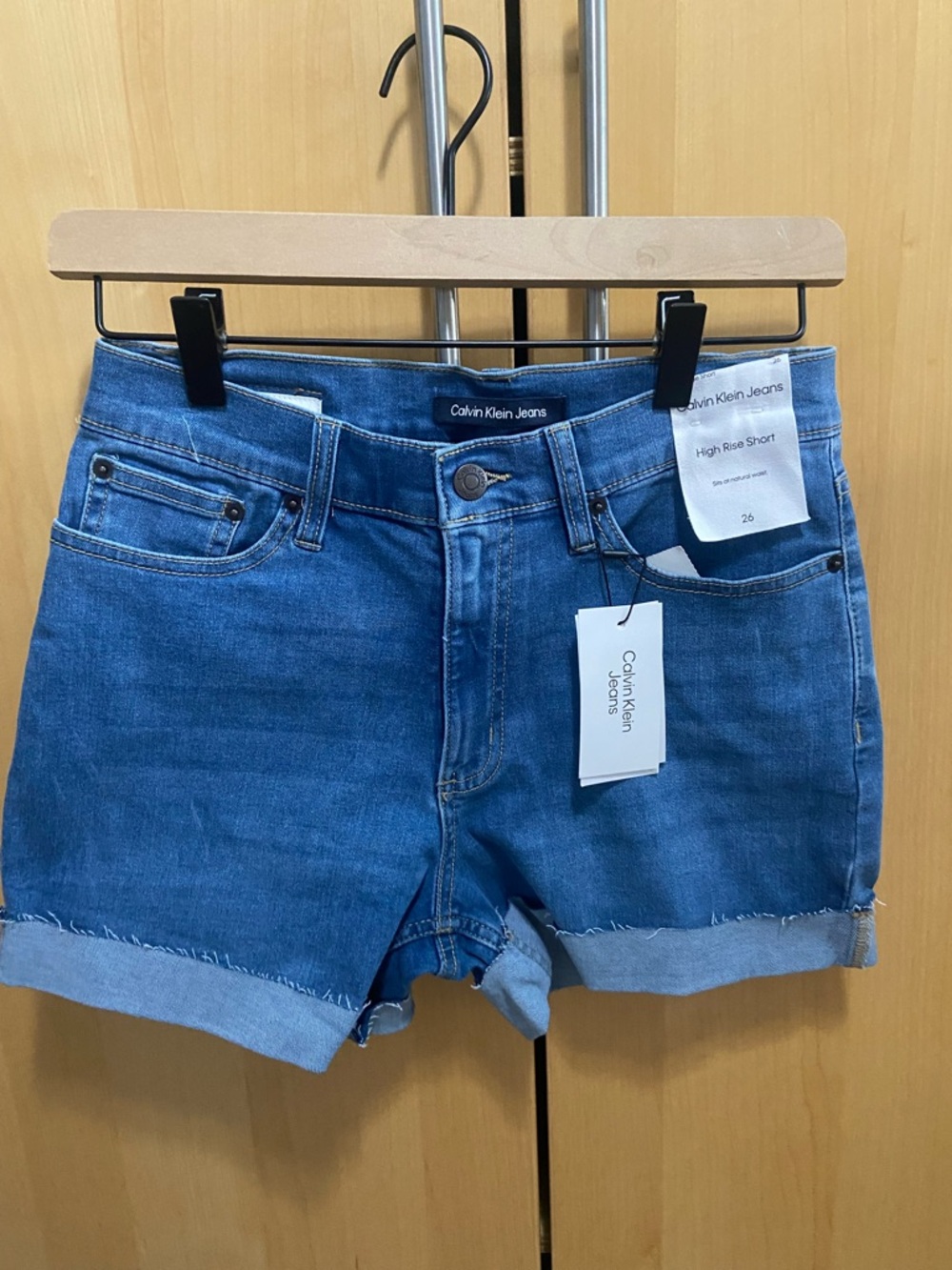 Calvin Klein stretch high rise shorts 26 New